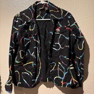 Sara Studio Black Jacket with Multicolor Accents
